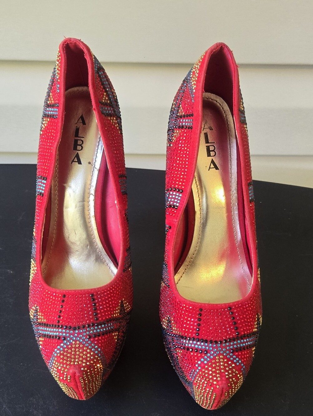 ALBA Red Embellished Women's Pump